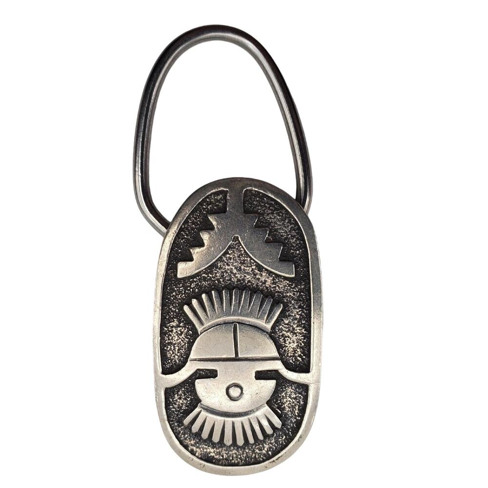 Sterling Silver Keychain 925 Native American Benn… - image 1